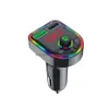Cell Phone Chargers F6 Dual Usb Car Charger Wireless Bt 5.0 Fm Transmitter Hands Adapter Atmosphere Light Lamp O Recieiver Mp3 Player Dhpbb