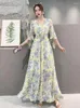 Abiti casual Summer Chiffon Florel Bandage Bodycon Long Elegante abito da sera floreale Vintage Patry Flower Sexy Maxi for Women 2024