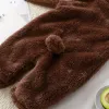 Piecedas de inverno, mobiliário de bebês para meninos para meninos meninas urso de ouvido com coda de lã de lã de lã de macacões infantis pijamas para dormir criança geral