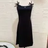 2024 Parijs Designer Dames Mouwloze Zomer Nieuwe jurk Luxe katoenen slanke jurk dames buiten de elastische jurk