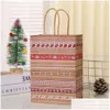 Wrap Merry Styles Gift 6 Woodet Paper torebki do przekąsek Ubranie Prezent Polejka Pakowanie świąteczna torba LX4988 DOSTAWA DOSTAWOWA DOMOWEGO OGRODZA FESTI DH2B4