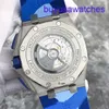 AP Kalenderpolhorloge Royal Oak Offshore Series 26400so Blauwe keramische cirkel blauw gezicht Witte timingschijf Datum automatisch mechanisch horloge