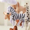 CRIB MOBIL BED BELL TRÄD Baby Rattles Soft Felt Cartoon Animal Born Music Box Hanging Toy Bracket Gifts 240418