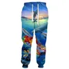 Herenbroek Hawaii Mens Baggy Leaf 3D Gedrukte Vintage Sportwear Casual Social Elegant Heatpants Y2K Harajuku Streetwear Men broek