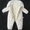 Één-stuks kinderen gevoerde katoenen bodysuitkleding 2023 Nieuwe winter baby dik plus fluwelen warme rompers meisjes jongens ski-pak overalls 15 jaar