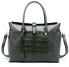 Totes 2024 Bagfice de mallette Sac féminin européen et américain Crocodile Handsbag Sac à main Cross Big