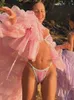 Costumi da bagno femminile a bassa vita in bikini sexy costumi da bagno sexy femminile da bagno stampata 2024 corda bibICini femminino bandage bandage abito da bagno rosa spiaggia estate d240424