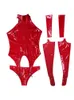 Косплей -горничная женская боди боди наборы Sexy Wetlook PVC экзотические колготки ролевые клубные наряды с завязкой с запятой в форме Goe