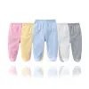 Pantaloni per neonati outfit leganti elastici pantaloni in vita elastico al 100% di colore solido di cotone 036912 mesi