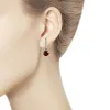 Boucles d'oreilles simples grenats grenols d'oreille à oreilles 925 argent sterling pour les pierres précieuses naturelles rondes 7 mm bijoux fins pour les femmes bijoux simples bijoux simples