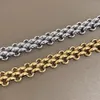 Bracciale a catena spessa in acciaio inossidabile alla moda per donne Dichiarazione punk Multilayer Link Glossy Braccialetti Gioielli da polsi 240423