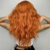 Wigs HENRY MARGU Red Ginger Copper Yellow Synthetic Wig for Women Long Curly Wave Wigs with Bangs Cosplay Party Heat Resistant Hair