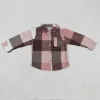 Shirts pasgeboren baby blouse flanel bodysuit meisje pocket plaid knop omhoog baby lange mouw peuter kinderen katoen valentijnshirt