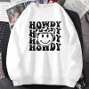 Polos Howdy Yall Pullover Sweat-shirt Cowboy Cowgirl Southern Western Sweat à capuche Country Style Harajuku Aesthetic Graphic Sweethirt
