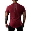 T-Shirts Yaz Nem Kısa Kollu Yüksek Kaliteli Pamuk Tshirt Spor Salonu Fitness Egzersiz Erkekler Spor Moda Hip Hop Serin Tops çalışıyor