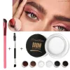 Amplaceurs Brosse de sourcils multifonction avec 6 couleurs Crème Cream Occine Natural Square Eye Brow Makeup Bross pour femmes Gel de sourcils