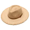 Berets 202405-Gaoda-Maobian Summer Drop Natural Raffia Grass Belt Classic Color Fedoras Cap Men Women Panama Jazz Hat