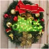 Dekoracja 2022 Rok Boże Narodzenie Xmas Wesoły liter LED TAG LIGHT String Fairy Garland Home Noel Drop dhctp