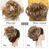 Chignon snoilite syntetiskt rörigt hår bulle elastiskt hårband lockigt hårpiece för kvinnor scrunchy grå brun svart uppdatering donut chignon