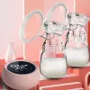 Enhancer 2 Colors Split Lcd Bilateral Electric Milk Feeding Breast Pump Automatic Massage Lactator Pumps Baby Breastfeeding Accessories