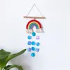 Dekorativa figurer Nordiska träpinne Handgjorda Weave Rainbow Baby Girl Kids Room Wall Hanging Decor Home Party Nursery Pendent Ornament