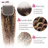 Closures 4 27 Highlight Kinky Curly Lace Frontal 13X4 Lace Closure Transparent Lace Closure 4X4 Lace Frontal For Women Human Hair