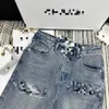 2024 Blue gratis verzending rechte losse zakken knoppen dames jeans ontwerper dames denim broek 4241