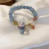 Strängar 2023 Nytt armband för kvinnor Pearl Agate Lucky Cat Jade Pendant Chinese Style Söt enkla vilda elastiska repkristallpärlor smycken