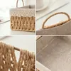 Handwoven Storage Baskets Sundries Organizer with Lid Rectangular Cosmetics Box Clothes Laundry Basket Towel Toys Container 240424