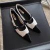 Kleding schoenen puntig teen leer stiletto hakken Mary Jane Black high-end one-riem brogue high dames pumps sandalias mujer verano