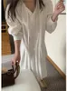 Casual Dresses Spring Summer Mini Ruffle Cleated Dress Women Korean Style Loose Long Sleeve Ladies Sweet Fashion Woman