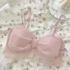 Bras Sexy Mesh Bow Japonais Femmes Sous-vêtements Femme Lolita Sweet Pure Wireless Girl confortable Bretin actif Bra