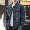 Vestes pour hommes veste de style hop rétro de denim avec un revers multi-poches pour manteau de streetwear plus taille à manches longues mono-poitrine