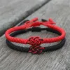 Strängar Nytt vävt armband Vajra Knut Lucky Wristbands Fashion Justerbara par armband för män Kvinnor unisex smycken gåva