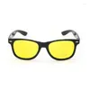 Sunglasses 1/2PCS Glasses Unisex Square Yellow Lenses Night-Vision Driving Men Women Windproof Goggle