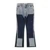 Harajuku graffiti neri pantaloni svasati patch hip hop hop hop inchiostro spruzzati pantaloni blu slim lavati per uomini 240420