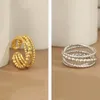 클러스터 링 빈티지 레이어 대형 체인은 여성용 골드 도금 다층 라인 손가락 반지 Anillos Anelli Jewelry