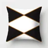 Cuscino Black Geometric Pattern Cover da 50x50 cm Pillowcase DECORAZIONE Square Home Office per divano FA19