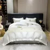 Washed Silk Four Piece Set Simple Ice Cool Summer Sleeping Nude Embroidered Quilt Cover Bed Sheet 18 240420