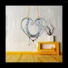 Estatuetas decorativas Lucky Love Wind Chime Metal Metal em forma de coração Horseshoe sinos Garden Home Decoration