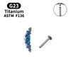 أقراط مسمار الفاخرة الأزرق GEM G23 التيتانيوم كريستال الزركون الزركون الأذن دوامة Tragus غضروف مثقوب المجوهرات
