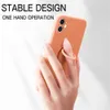 Étuis de téléphone portable Case de silicone liquide doux de luxe pour iPhone 14 13 12 Mini 11 Pro Xs x Max 7 8 6s Plus XR SE STAND HANDER Hands Hands Sobre Couvercle D240424