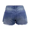 Sommer Mode Euro-American Style Denim Blue Knickers Women High Taille Abrade Broken Loch Cowboy Shorts 240418