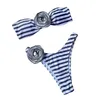 Donne da nuoto da bagno decorazione da bagno costume da bagno elegante set di bikini reggiseni 3d con brief a vita alta stampa a strisce per veloce