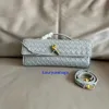 Womens Long Clutch Andiamo mit Griff Botegaveneta Intrecciato Leder Top Griff Kupplung mit metallischem Knoten Verschluss Breite 31 cm Handtaschen mit Cross -Body -Riemen DTP4