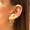 Hoop Ohrringe 925 Sterling Silber Ohrschnalel Mode farbenfrohe Kristallanhänger Gold Ohrring Premium Luxus Frauen Schmuck Geschenk