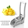 French Fries Slicer Potato Chips Maker Stainless Steel Potato Cutter Manual Vegetable Cutter Potatoes Chips Maker Kitchen Tools