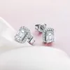 Stud -oorbellen Seasky 925 Sterling Silver Moissanite Studs voor vrouwen 1.5ct d kleur smaragd gesneden sprankelende diamant fijne sieraden