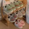 Pantoufles dihope mignon grenouille en peluche femmes dessin animé hivern