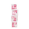 Party Decoration Baby Shower Pink White 30cm Transparent Box First 1st Birthday Wedding Decor Kids Balloon Accessories